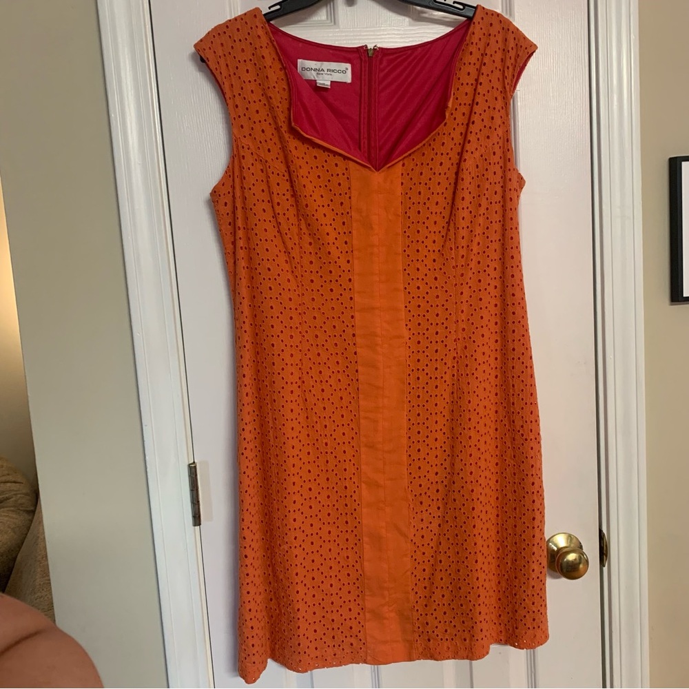 Size 12 fall dress mid knee sleeveless dress Donna Ricco